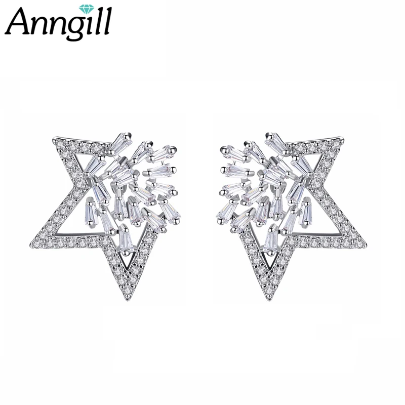 ANNGILL Big Star Ladies Earring Punk Stud Earing Silver Color CZ Earrings For Women Satement Brincos Bijoux Jewelry Wholesale
ANNGILL Big Star Ladies Earring Punk Stud Earing Silver Color CZ Earrings For Women Satement Brincos Bijoux Jewelry Wholesale
