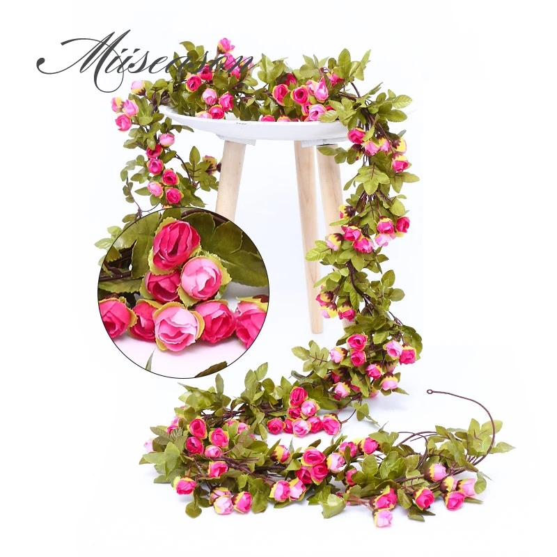 220cm/86in Silk Rose Wedding Decorations Ivy Vine Artificial Flowers Arch Decor with Green Leaves Hanging Wall Garland mini buds
220cm/86in Silk Rose Wedding Decorations Ivy Vine Artificial Flowers Arch Decor with Green Leaves Hanging Wall Garland mini buds