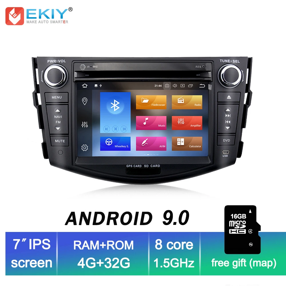 EKIY 7'' IPS 2Din TDA7851 Android 9.0 Car DVD Radio Player Multimedia GPS Navigation for Toyota RAV 4 RAV4 Audio Stereo RDS Wifi