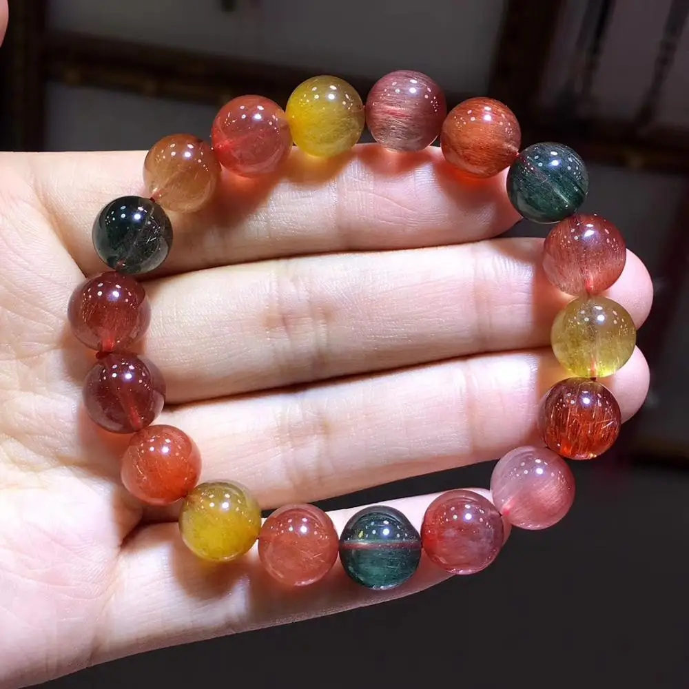 Certificate Natural Colorful Copper Gold Green Rutilated Quartz Wealthy Bracelet Women Crystal 11mm Round Beads Jewelry AAAA
Certificate Natural Colorful Copper Gold Green Rutilated Quartz Wealthy Bracelet Women Crystal 11mm Round Beads Jewelry AAAA
