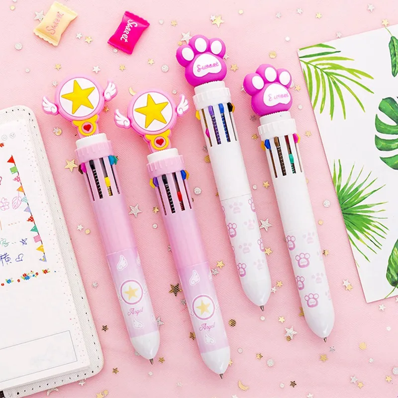 Kawaii Pink Cat Paw Yellow Stars Wings Ballpoint Pen Creative Multifunction 10 Colors Ballpoint Pen School Office Supply
Kawaii Pink Cat Paw Yellow Stars Wings Ballpoint Pen Creative Multifunction 10 Colors Ballpoint Pen School Office Supply