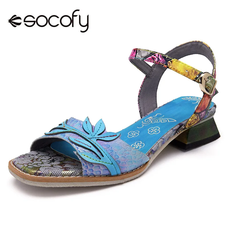 Socofy Vintage Printed Slingback Sandals Women Shoes Genuine Leather Shoes Woman Peep Toe Ankle Strap Buckle Bohemian Sandals 
Socofy Vintage Printed Slingback Sandals Women Shoes Genuine Leather Shoes Woman Peep Toe Ankle Strap Buckle Bohemian Sandals