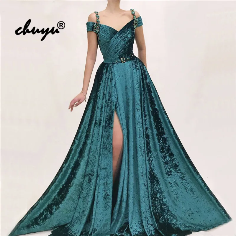 Emerald Green Muslim Evening Dresses Velvet Off the Shoulder Slit Islamic Dubai Saudi Arabic Evening Gown Prom Dress
Emerald Green Muslim Evening Dresses Velvet Off the Shoulder Slit Islamic Dubai Saudi Arabic Evening Gown Prom Dress