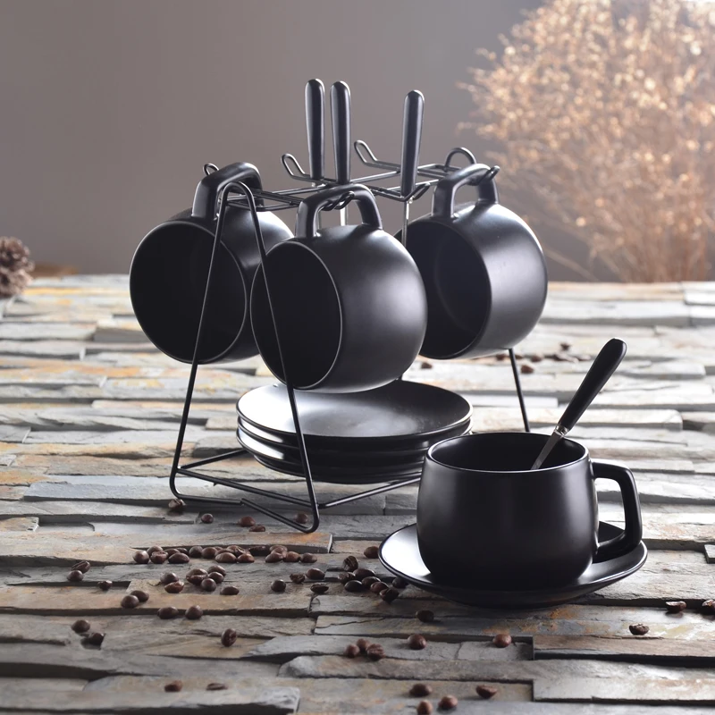 Coffee cup set simple European ceramic household coffee tea cup with spoon black cup 2 piece set office coffee drinkware
Coffee cup set simple European ceramic household coffee tea cup with spoon black cup 2 piece set office coffee drinkware