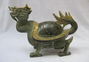 Tibet Folk collection Old Bronze Gild Dragon Turtle God symbolizes wealth statue
Tibet Folk collection Old Bronze Gild Dragon Turtle God symbolizes wealth statue