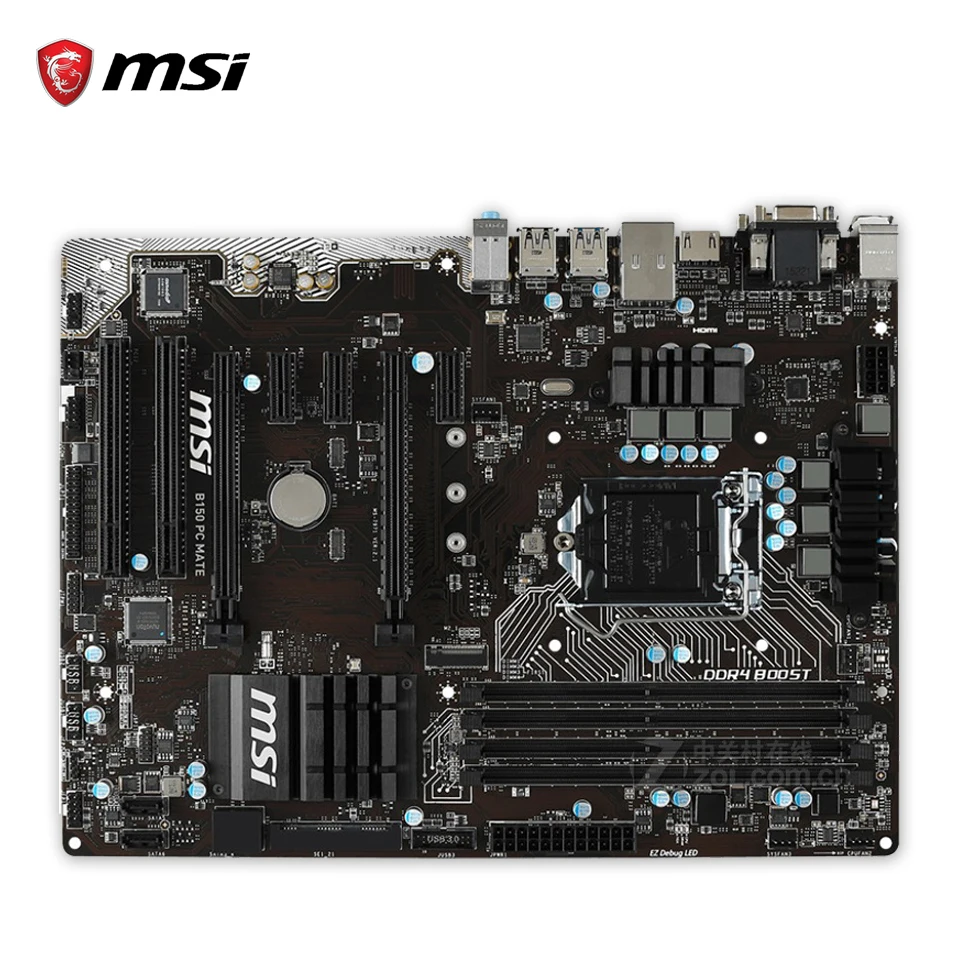 MSI B150 PC MATE Original New Desktop Motherboard B150 LGA 1151 i3 i5 i7 14nm DDR4 64G M.2 SATA3 USB3.0 ATX
MSI B150 PC MATE Original New Desktop Motherboard B150 LGA 1151 i3 i5 i7 14nm DDR4 64G M.2 SATA3 USB3.0 ATX