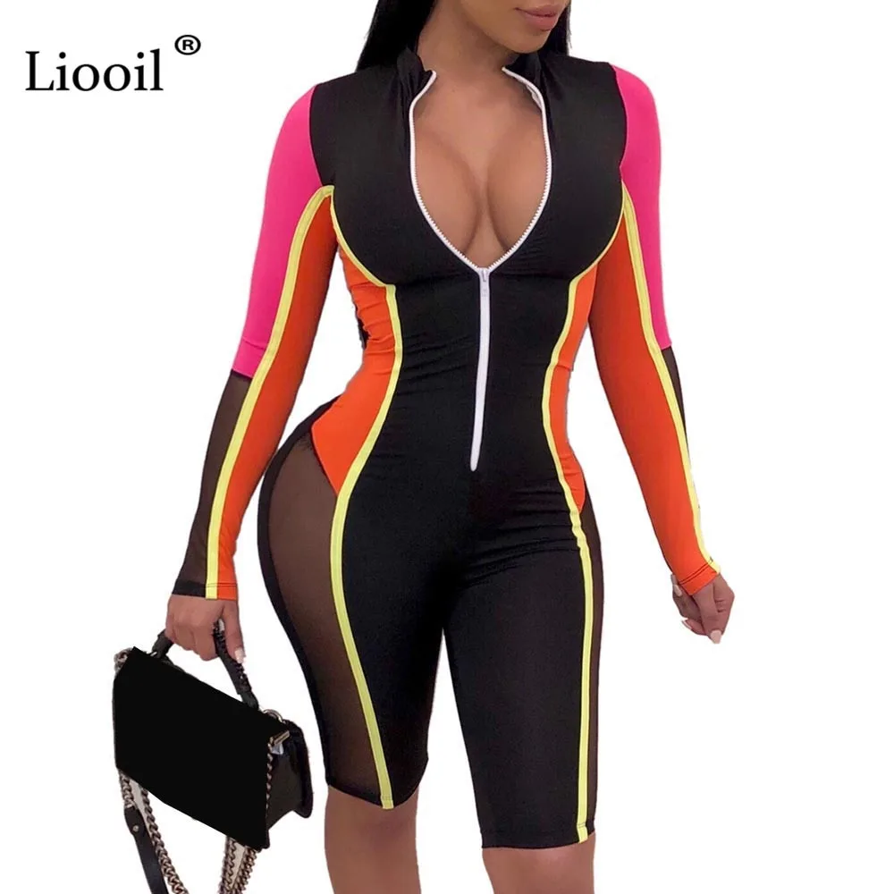 Liooil Plus Size Color Block Playsuit Patchwork Bodycon Jumpsuit For Women 2019 V Neck Zipper Party Sexy Rompers Womens Jumpsuit
Liooil Plus Size Color Block Playsuit Patchwork Bodycon Jumpsuit For Women 2019 V Neck Zipper Party Sexy Rompers Womens Jumpsuit