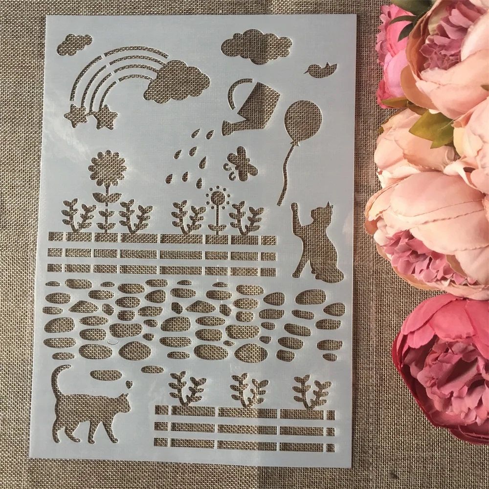 1Pcs A4 Cat Rainbow Garden DIY Layering Stencils Wall Painting Scrapbook Coloring Embossing Album Decorative Card Template
1Pcs A4 Cat Rainbow Garden DIY Layering Stencils Wall Painting Scrapbook Coloring Embossing Album Decorative Card Template