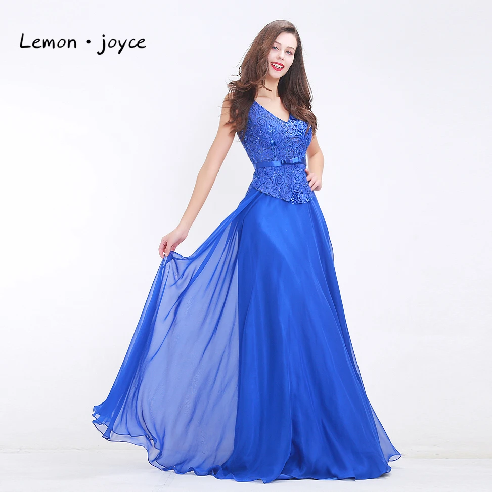 Royal Blue Prom Dresses 2017 V-neck Beading Illusion Elegant Chiffon Evening Dresses Floor length Party Gowns vestido de novia
Royal Blue Prom Dresses 2017 V-neck Beading Illusion Elegant Chiffon Evening Dresses Floor length Party Gowns vestido de novia