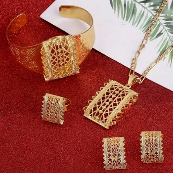 New Ethiopian Gold Color Sets Pendant Necklaces Earrings Bangle Ring Habesha Jewelry Eritrean Wedding Gifts
New Ethiopian Gold Color Sets Pendant Necklaces Earrings Bangle Ring Habesha Jewelry Eritrean Wedding Gifts