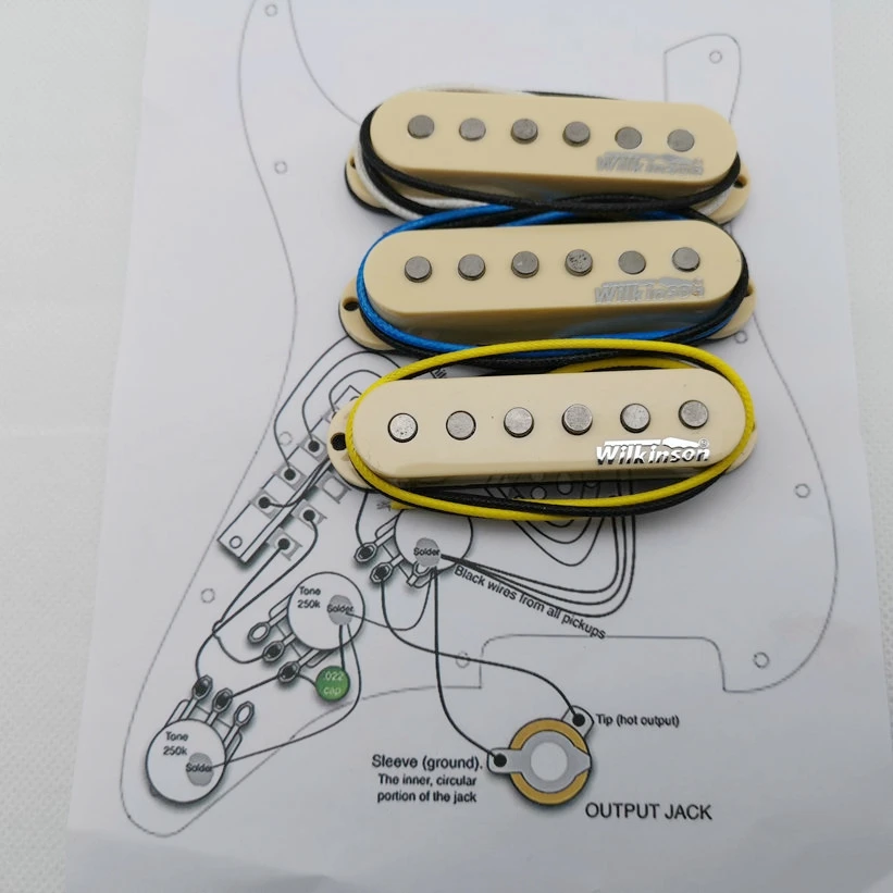 Wilkinson WVS Single coil Alnico5 Pickups St Style Eleciric Guitar Pickups Yellow 1 set + Welding circuit diagram
Wilkinson WVS Single coil Alnico5 Pickups St Style Eleciric Guitar Pickups Yellow 1 set + Welding circuit diagram