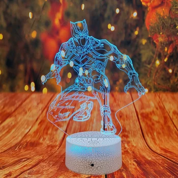 New 3D Led Lamp Nightlight Illusion Black Panther 7 Colors Change Touch Crack Base Kids Baby Light Table Bedroom Decor Lamp Gift
New 3D Led Lamp Nightlight Illusion Black Panther 7 Colors Change Touch Crack Base Kids Baby Light Table Bedroom Decor Lamp Gift