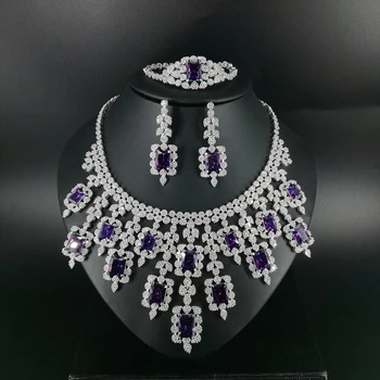 2020 new fashion vintage luxury purple square CZ zircon golden necklace earring bracelet ring wedding bride dressing jewelry set
2020 new fashion vintage luxury purple square CZ zircon golden necklace earring bracelet ring wedding bride dressing jewelry set