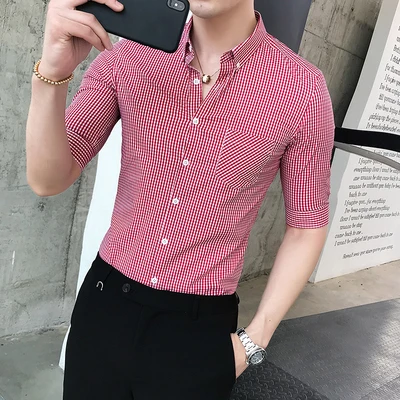 2018 summer trend plaid male sleeve shirt student small fresh Korean version of the self-cultivation five-point sleeve shirt
2018 summer trend plaid male sleeve shirt student small fresh Korean version of the self-cultivation five-point sleeve shirt