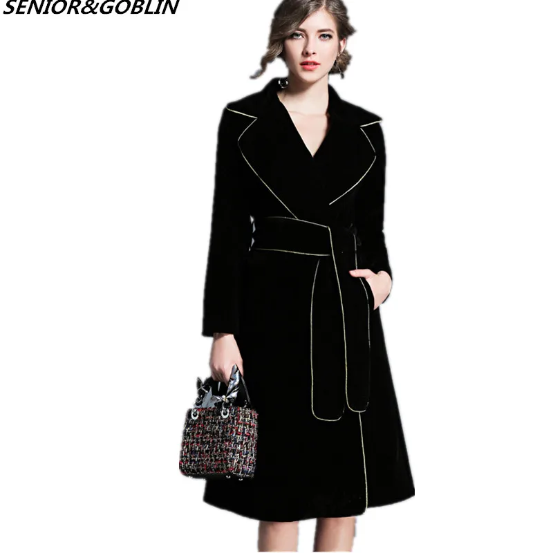 New Autumn Jackets Black Velvet 2019 Runway Designer Winter Long Sleeve Turn Down Collar Adjustable Waist Female Trench Coat
New Autumn Jackets Black Velvet 2019 Runway Designer Winter Long Sleeve Turn Down Collar Adjustable Waist Female Trench Coat