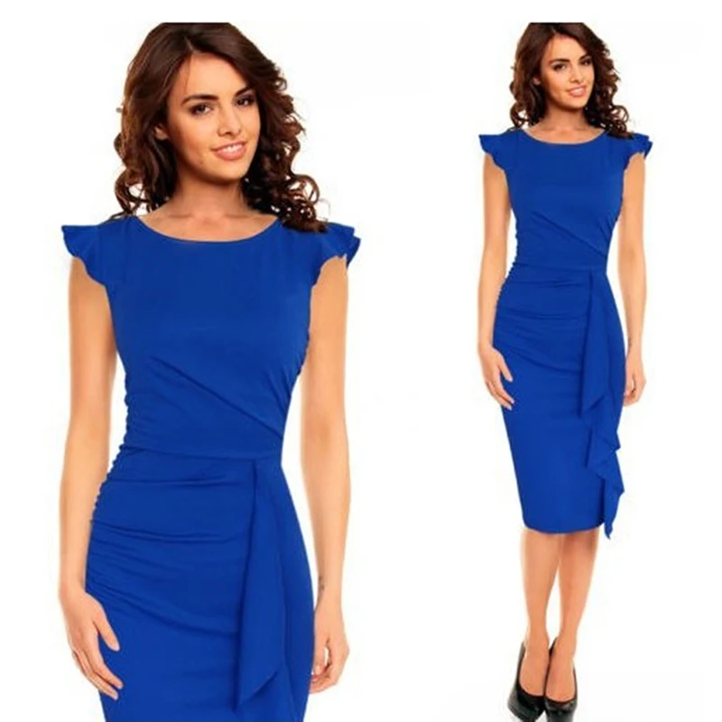 Summer Tunic Slim OL Style Party Dresses New Women's Elegant Ruffles Ruched Draped Dress Ladies Bodycon Pencil Dress Bigsweety
Summer Tunic Slim OL Style Party Dresses New Women's Elegant Ruffles Ruched Draped Dress Ladies Bodycon Pencil Dress Bigsweety