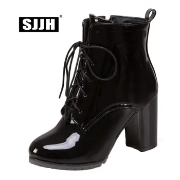 SJJH Women Ankle Martin Boots with Round Toe Chunky Patent Leather Zip Short Plush Boots Fashion Casual Shoes Large Size Q413
SJJH Women Ankle Martin Boots with Round Toe Chunky Patent Leather Zip Short Plush Boots Fashion Casual Shoes Large Size Q413