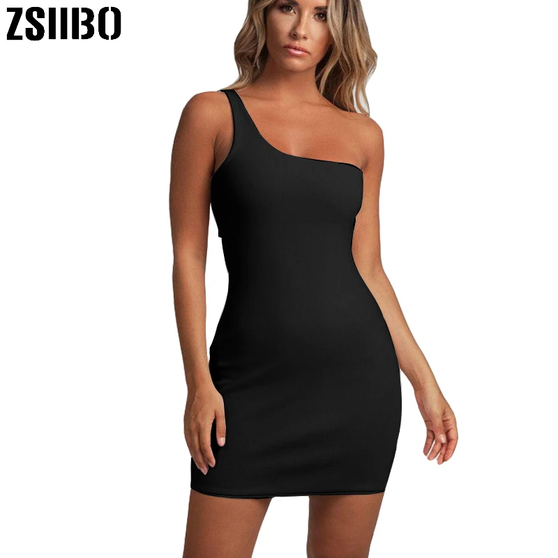 Women One Shoulder Straps Slash Neck Sexy Dresses Solid Club Mini Dress Sibybo Sleeveless Straight Dress Backless Party Dress
Women One Shoulder Straps Slash Neck Sexy Dresses Solid Club Mini Dress Sibybo Sleeveless Straight Dress Backless Party Dress