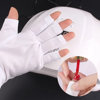 Nail Art UV Gel Protection Gloves Polish Tips Anti-ultraviolet Open-Toed White Gloves UV Lamp Gel Polish Nail Tools 
Nail Art UV Gel Protection Gloves Polish Tips Anti-ultraviolet Open-Toed White Gloves UV Lamp Gel Polish Nail Tools