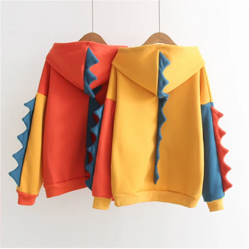 Autumn And Winter Thickening Hit Color Hat Keep Warm Long Sleeve Dinosaur shape Hoodies Contrast color Loose New Pattern
Autumn And Winter Thickening Hit Color Hat Keep Warm Long Sleeve Dinosaur shape Hoodies Contrast color Loose New Pattern