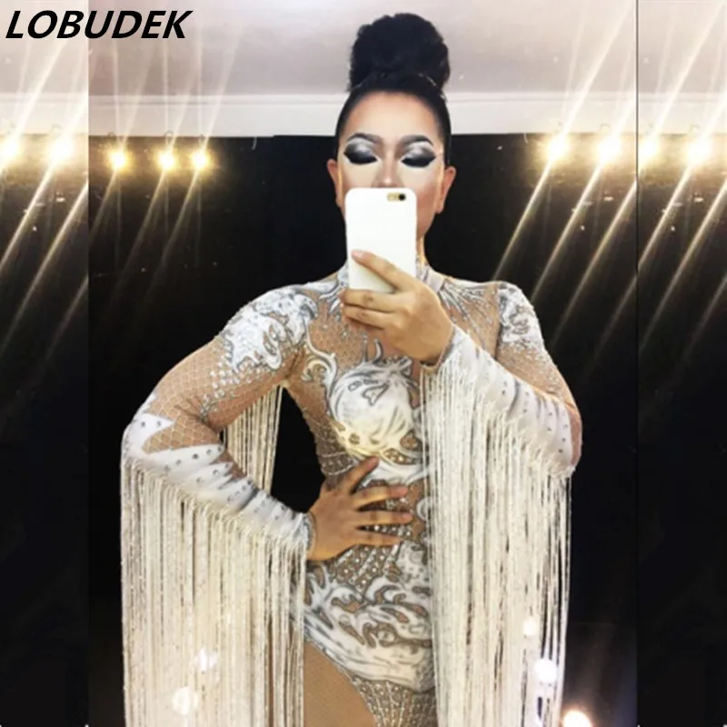female Jumpsuit Bodysuit sexy Bright Crystals fish scale sequins stones for singer dancer nightclub Stag Party costumes
female Jumpsuit Bodysuit sexy Bright Crystals fish scale sequins stones for singer dancer nightclub Stag Party costumes