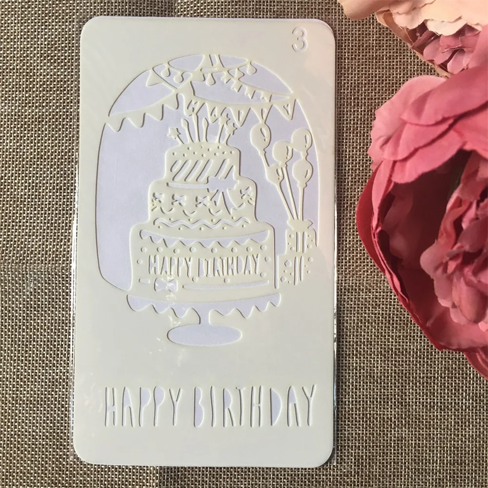 1Pcs 4x7inch Birthday Cake DIY Layering Stencils Painting Scrapbook Coloring Embossing Album Decorative Card Template
1Pcs 4x7inch Birthday Cake DIY Layering Stencils Painting Scrapbook Coloring Embossing Album Decorative Card Template