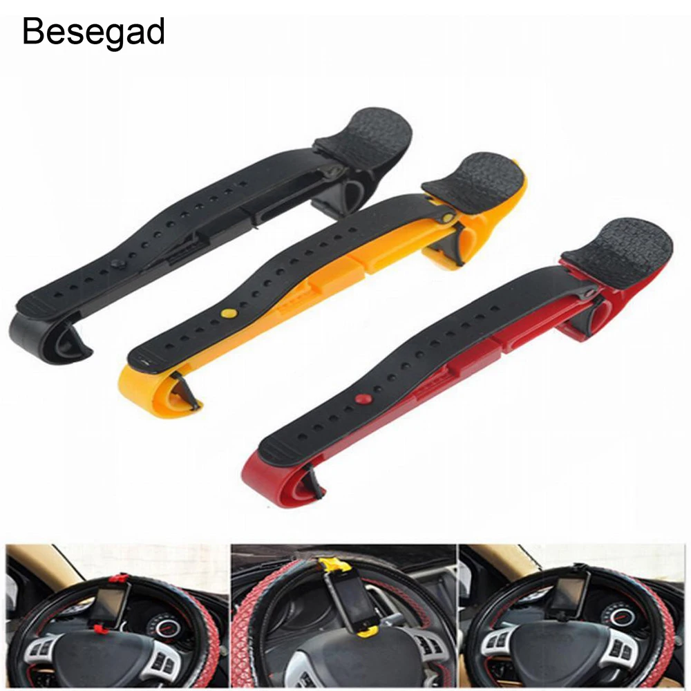 Besegad Car Steering Wheel Cell Phone Mount Stand Holder Bracket for iPhone X 8 7 6 6S 5S Samsung Galaxy S8 Plus S7 S6 Edge GPS
Besegad Car Steering Wheel Cell Phone Mount Stand Holder Bracket for iPhone X 8 7 6 6S 5S Samsung Galaxy S8 Plus S7 S6 Edge GPS