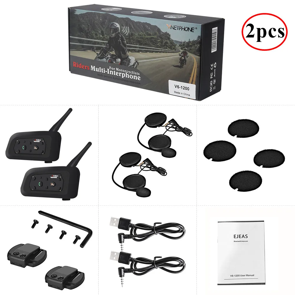 2PCS 1200M Wireless Motorcycle Helmet Intercom Bluetooth Headsets Interphone For 6 Riders Intercomunicador Moto Helmet Headset
2PCS 1200M Wireless Motorcycle Helmet Intercom Bluetooth Headsets Interphone For 6 Riders Intercomunicador Moto Helmet Headset