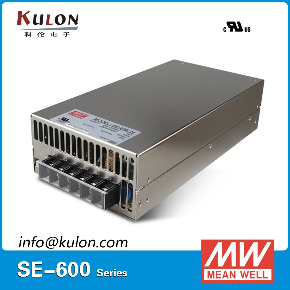 Original MEAN WELL SE-600-24 Single output 600W 25A 24V Meanwell Power Supply AC 110V/220V to DC 24V
Original MEAN WELL SE-600-24 Single output 600W 25A 24V Meanwell Power Supply AC 110V/220V to DC 24V