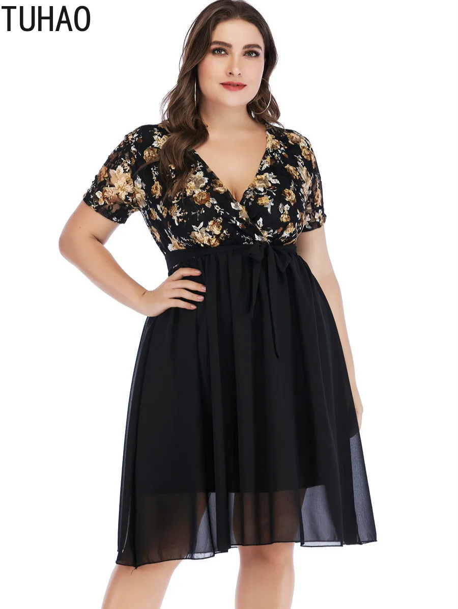 TUHAO 2019 Summer Sexy Elegant Women Dresses Lace Print Chiffon Plus Size 5XL 4XL 3XL Women's Clothing Sexy Party Dress WL149
TUHAO 2019 Summer Sexy Elegant Women Dresses Lace Print Chiffon Plus Size 5XL 4XL 3XL Women's Clothing Sexy Party Dress WL149