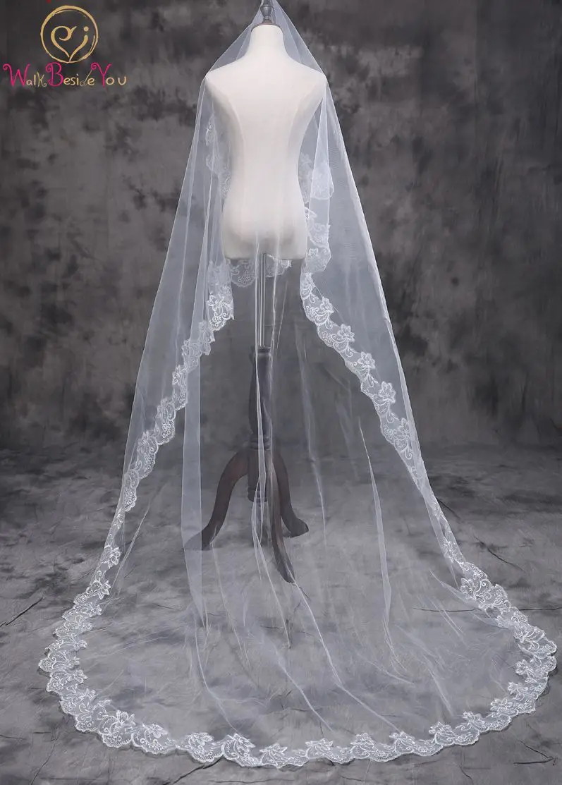 Walk Beside You Wedding Veils 3 m Lace Applique One Layer Accessoire Mariage Long Cathedral Bride Veils
Walk Beside You Wedding Veils 3 m Lace Applique One Layer Accessoire Mariage Long Cathedral Bride Veils