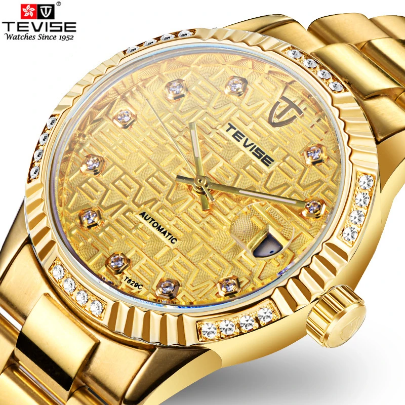 TEVISE Gold Mens Watches Automatic Mechanical Man Watch Date Luminous Waterproof Male Clock Business Fashion Men Brand Watch
TEVISE Gold Mens Watches Automatic Mechanical Man Watch Date Luminous Waterproof Male Clock Business Fashion Men Brand Watch