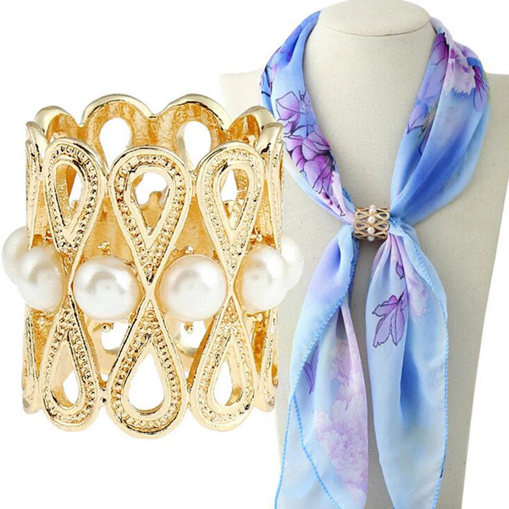 MagiDeal Imitation Pearl Silk Scarves Ring Women's Scarf Accessories Buckle Clasp Wedding Party Jewelry
MagiDeal Imitation Pearl Silk Scarves Ring Women's Scarf Accessories Buckle Clasp Wedding Party Jewelry