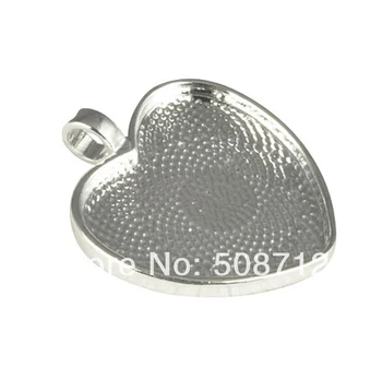 Free Ship!!! 30pcs1inch (25mm) heart glass pendant setting, pendant blank, pendant trays -Silver Plated
Free Ship!!! 30pcs1inch (25mm) heart glass pendant setting, pendant blank, pendant trays -Silver Plated