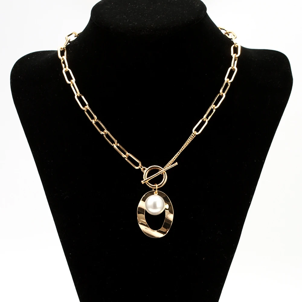 Hyperbole Women Necklace Fashion Jewelry Gold Color Thick Chain Geometric Pendant Necklace Elegant Pearl Statement Necklace Gift
Hyperbole Women Necklace Fashion Jewelry Gold Color Thick Chain Geometric Pendant Necklace Elegant Pearl Statement Necklace Gift