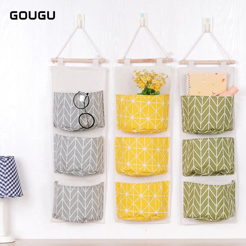 GOUGU 3 Pockets Cotton Linen Wall Hanging Storage Bag Nordic Style Folding Storage Holder Makeup Organizer Home Bathroom Decor
GOUGU 3 Pockets Cotton Linen Wall Hanging Storage Bag Nordic Style Folding Storage Holder Makeup Organizer Home Bathroom Decor