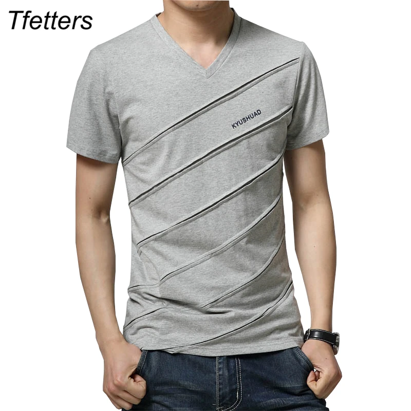 TFETTERS New Arrival Casual Men's T-shirt Stripe Design Short Sleeve V neck T-shirt Men Slim Fit Cotton Men Tops Tees Hommes
TFETTERS New Arrival Casual Men's T-shirt Stripe Design Short Sleeve V neck T-shirt Men Slim Fit Cotton Men Tops Tees Hommes