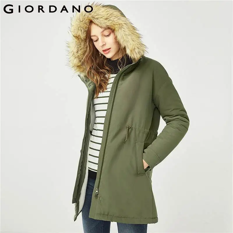 Giordano Women Jacket Women Overcoat Detachable Faux Fur Collar Hooded Banded-waist Winter Overcoat Fleeced Lining Warm Chaqueta
Giordano Women Jacket Women Overcoat Detachable Faux Fur Collar Hooded Banded-waist Winter Overcoat Fleeced Lining Warm Chaqueta