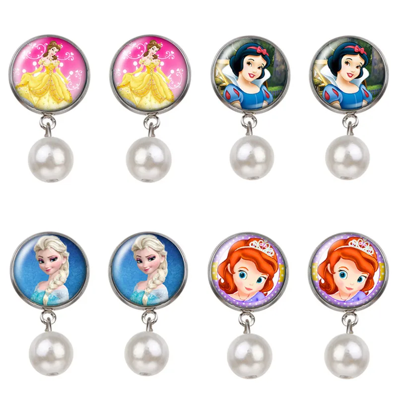 New Princesses Elsa Sofia glass cabochon Imitation pearl Drop earrings Girls Gift Children Jewelry Earrings Christmas gift
New Princesses Elsa Sofia glass cabochon Imitation pearl Drop earrings Girls Gift Children Jewelry Earrings Christmas gift
