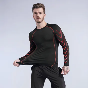 New Tight Sports Shirt Men Compression Running Gym Shirts Long Sleeve Fitness Sportswear Arrow Stripe Workout Top Rashgard male
New Tight Sports Shirt Men Compression Running Gym Shirts Long Sleeve Fitness Sportswear Arrow Stripe Workout Top Rashgard male