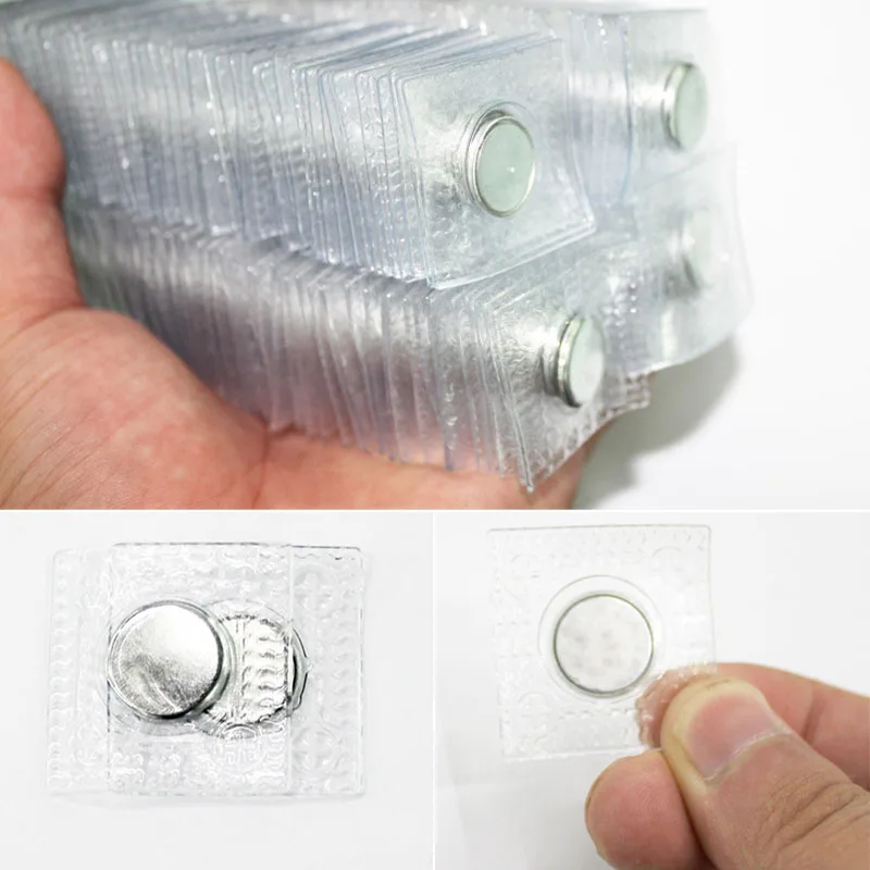 

10Set PVC Invisible Hidden Sew in Magnetic Snaps High Quality DIY Magnet Purse Closure 15x2mm