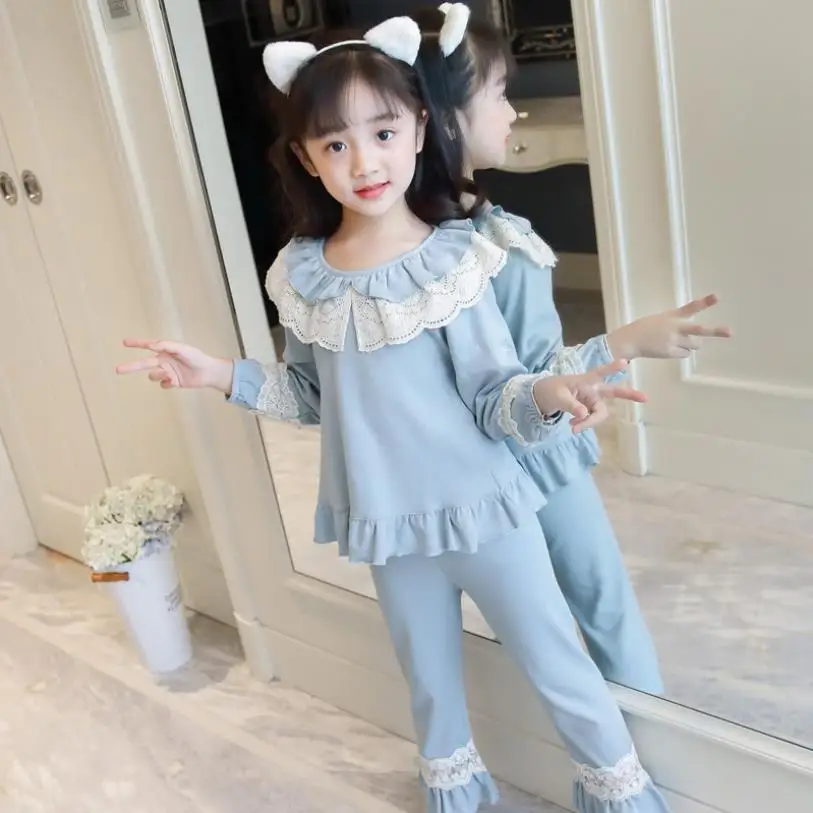 Girls baby spring autumn new lace patchwork princess dress kids long sleeve ruffles 2pcs sets pajamas children home clothes w806
Girls baby spring autumn new lace patchwork princess dress kids long sleeve ruffles 2pcs sets pajamas children home clothes w806