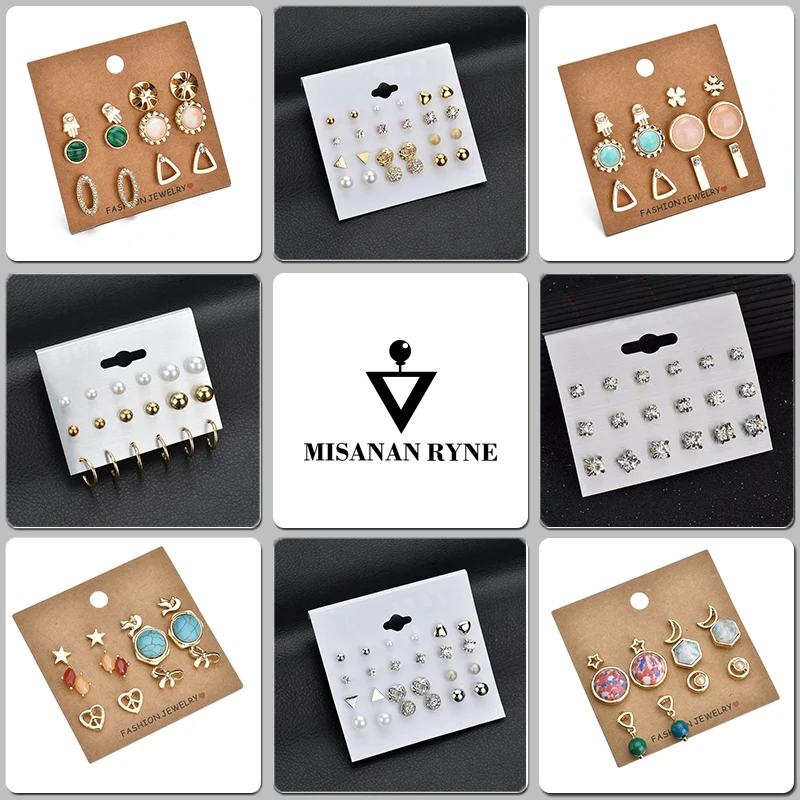 MISANANRYNE Charm Small Ear Studs Set Fashion Geometric Earrings for Party Wedding Birthday Anniversary Daily Jewelry GIft
MISANANRYNE Charm Small Ear Studs Set Fashion Geometric Earrings for Party Wedding Birthday Anniversary Daily Jewelry GIft