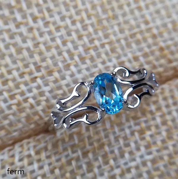 KJJEAXCMY boutique jewelry 925 Pure Silver Embedded Palace Butterfly Style Natural Topaz Ring Living Character | Украшения и