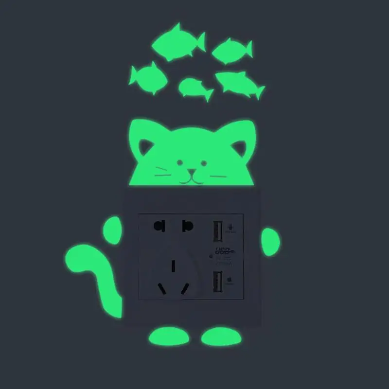 Luminous Switch Sticker Cat Glow in the Dark Wall Stickers for Kids Bedoom Decoration Home Decor Sticker Cat Decals Luminous Switch Sticker Cat Glow in the Dark Wall Stickers for Kids Bedoom Decoration Home Decor Sticker Cat Decals
