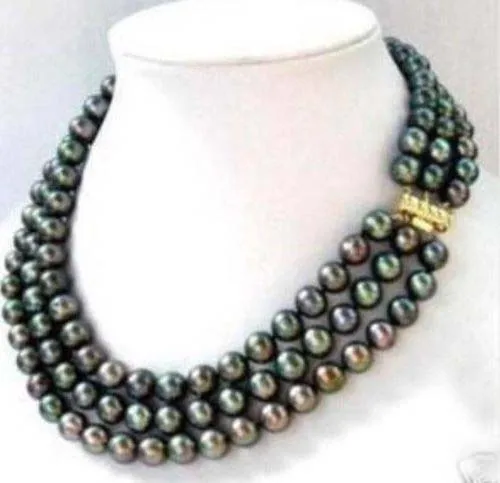 very good 3 Row Freshwater 7-8MM Black akoya Pearl Necklace 17-19" NATURAL 18K gold plated wholesale free shipping
very good 3 Row Freshwater 7-8MM Black akoya Pearl Necklace 17-19" NATURAL 18K gold plated wholesale free shipping