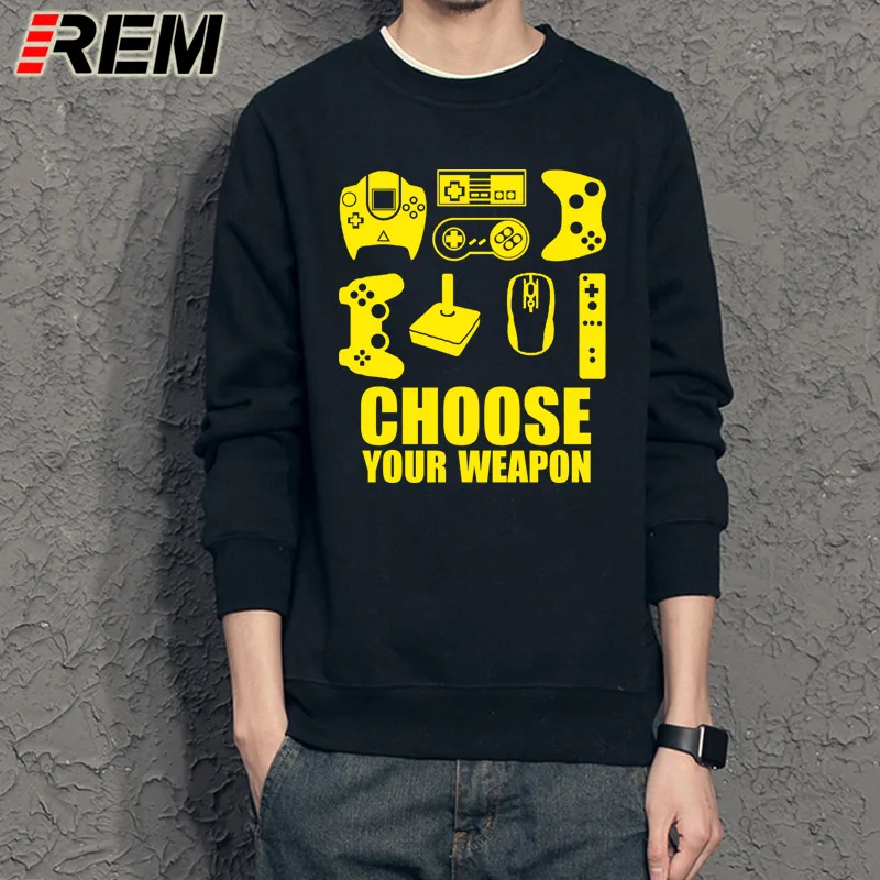 REM Men's Sweatshirts Choose Your Weapon Gamer Hoodies Video Game Controller Cotton long Sleeve
REM Men's Sweatshirts Choose Your Weapon Gamer Hoodies Video Game Controller Cotton long Sleeve