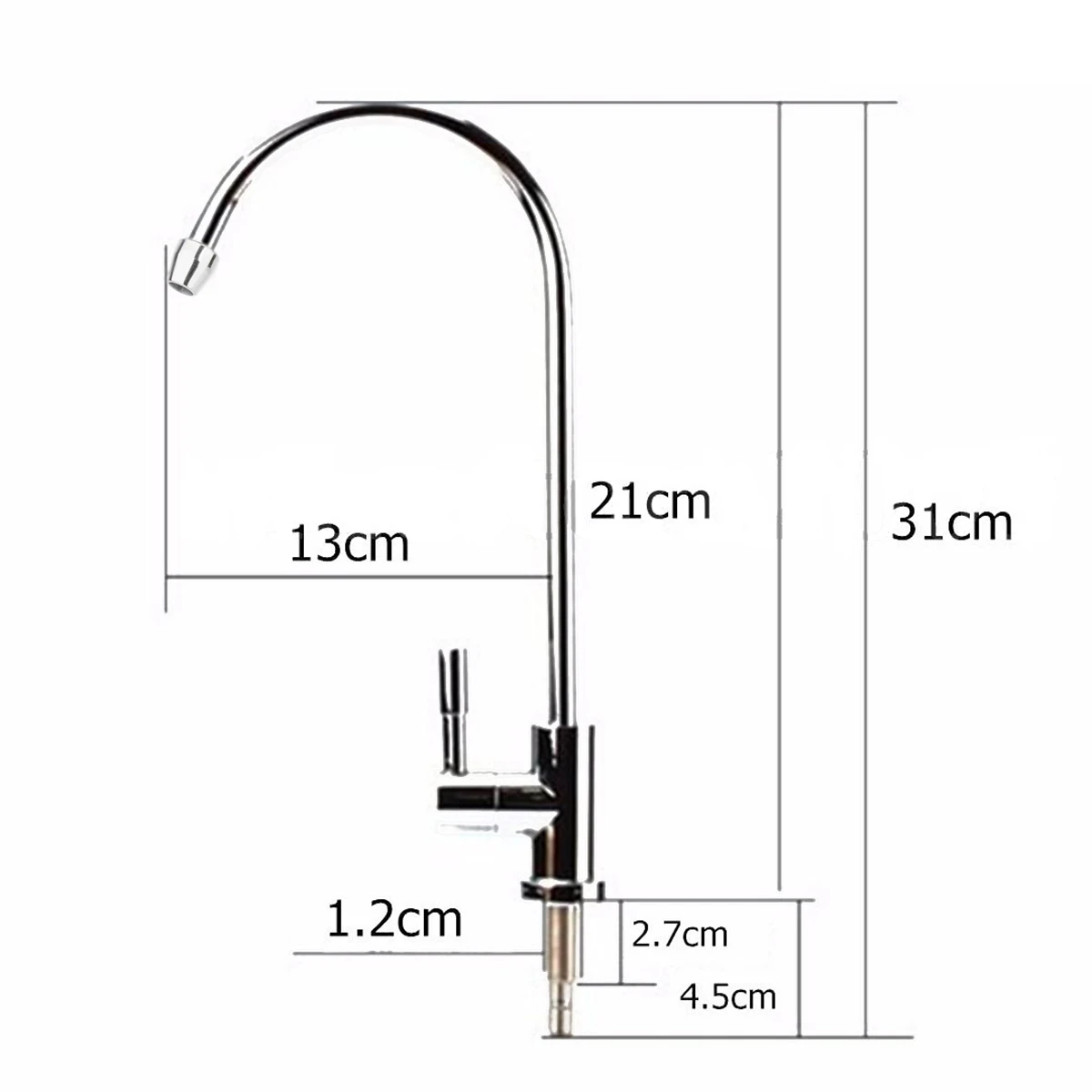 New 360 Degree Chrome Drinking Water Faucet 1/4" Stainless Steel Osmosis RO Water Filter Faucets Reverse Sink