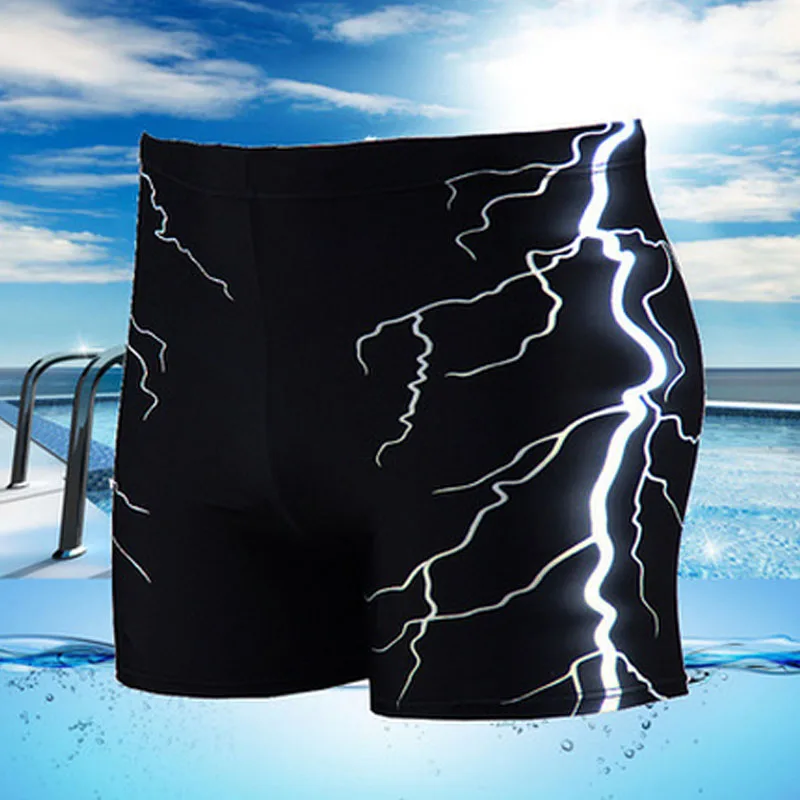 Mens boxer swimwear trunks men high waist sunga black blue Skinny tight electrophoresis lightning board shorts bermuda masculina
Mens boxer swimwear trunks men high waist sunga black blue Skinny tight electrophoresis lightning board shorts bermuda masculina