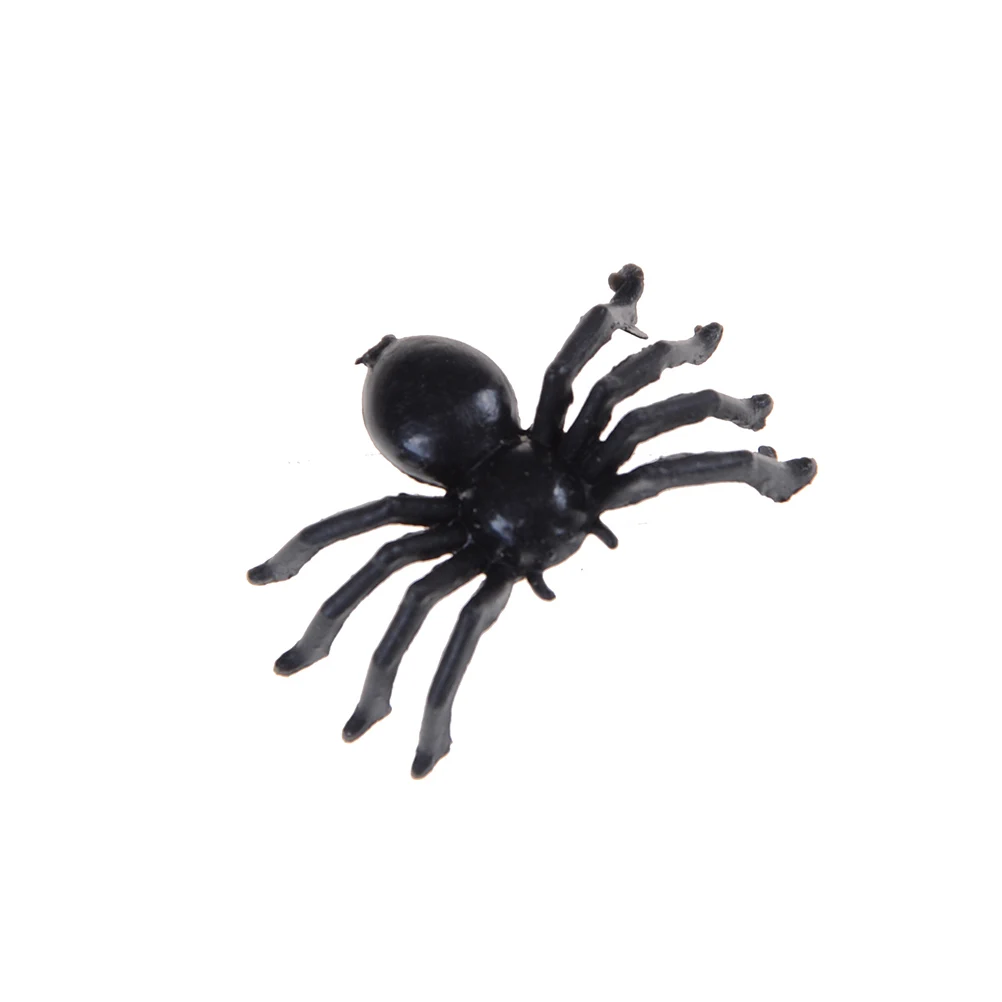 50x Small Black Plastic Fake Spider Toys Halloween Funny Joke Prank Propj$ 